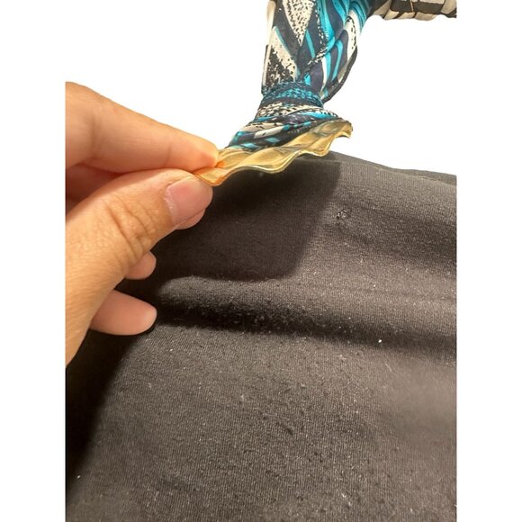 Y2K Cache Bodycon Mini Dress Skort Womens Medium Black Halter Buckle Party Retro - Picture 15 of 16